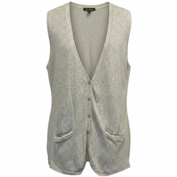 Norma Kamali Sweaters - Norma Kamalie Gray Button Up Sweater Vest | Grandpa Vibes | women’s Size Medium